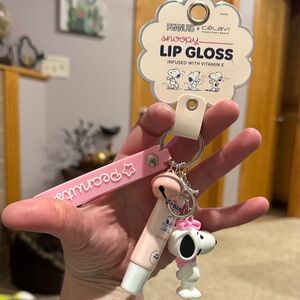 Peanuts Snoopy Pink Lip Gloss Keychain